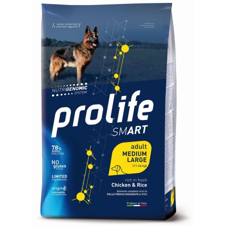 Prolife Smart Adult Pollo Fresco disossato e Riso Medium Large da kg 12