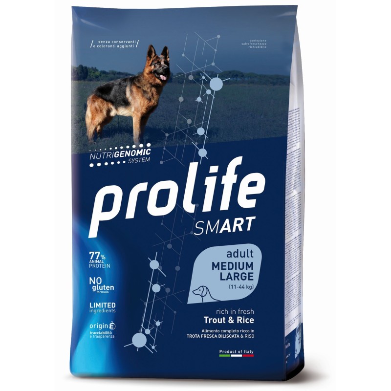 Prolife Smart Adult Trota Salmonata Fresca diliscata e Riso Medium Large da kg 12