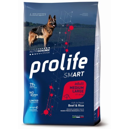 Prolife Smart Adult Manzo Fresco disossato e Riso Medium Large da kg 12