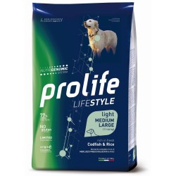 Prolife Life Style Adult Light Merluzzo Fresco diliscato e Riso Medium/Large da kg 12