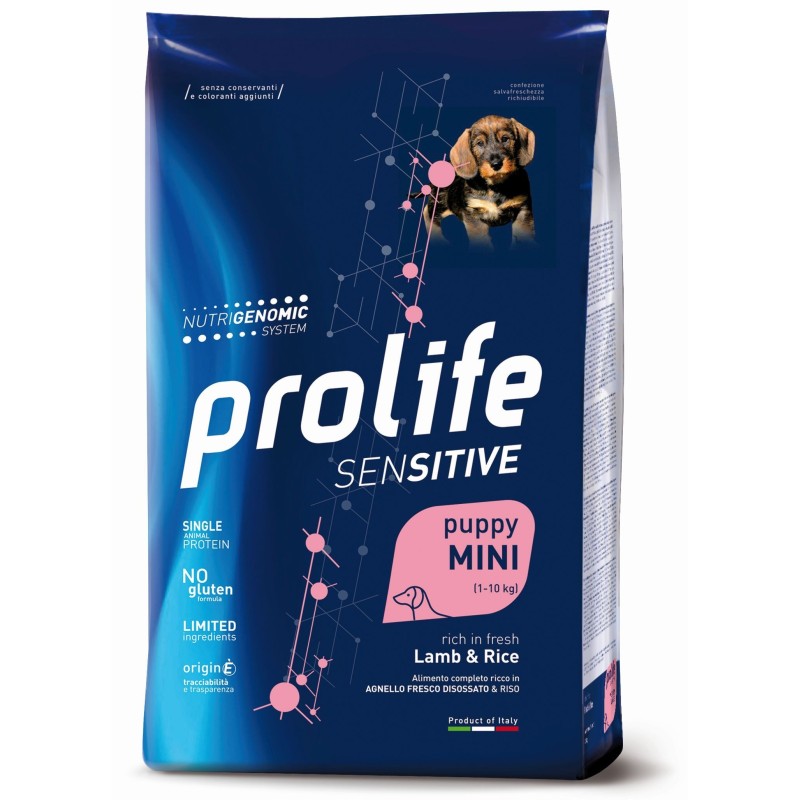 Prolife Sensitive Puppy Agnello Fresco disossato e Riso Mini da kg 7