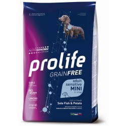 Prolife Grain Free Adult Sensitive Sole Sogliola Fresca diliscata e Patate Mini da kg 7