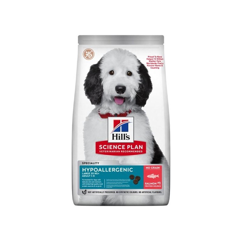 Hill's Science Plan Hypoallergenic No Grain Adult Large Breed Dog al Salmone da kg 14