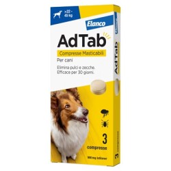 Elanco Adtab Per Cani Da 22 A 45 kg 3 Compresse Masticabili 900mg