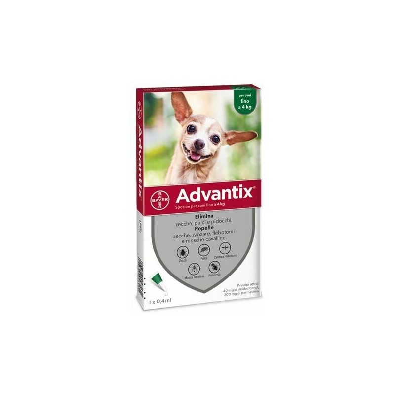 Elanco Antiparassitario Advantix Spot-on per cani 0 - 4 kg conf.da 6 pipette da 0,4 ml € 4,23 cadauna 