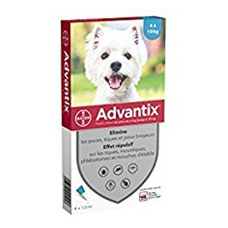 Advantix Spot-On Cani 4-10 kg 6 Pipette da 1 ml – Antipulci Zecche Zanzare