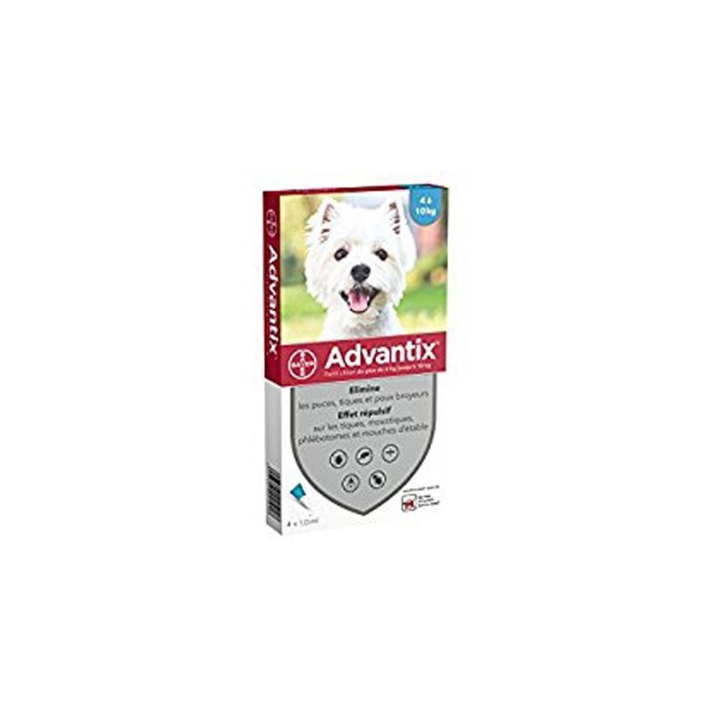 Advantix Spot-On Cani 4-10 kg 6 Pipette da 1 ml – Antipulci Zecche Zanzare