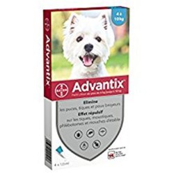 Advantix Spot-On Cani 4-10 kg 6 Pipette da 1 ml – Antipulci Zecche Zanzare