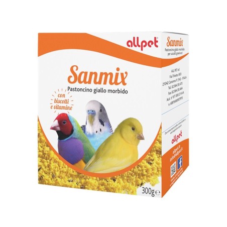 Allpet Sanmix Pastoncino Giallo Morbido 300 g Vitaminizzato per Uccelli Granivori