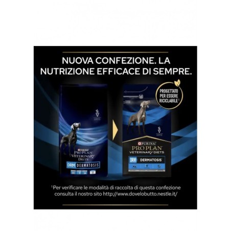 Purina Pro Plan Veterinary Diets DRM Dermatosis Cane Alimento Dietetico per Problemi Cutanei e Perdita di Pelo 12 kg 