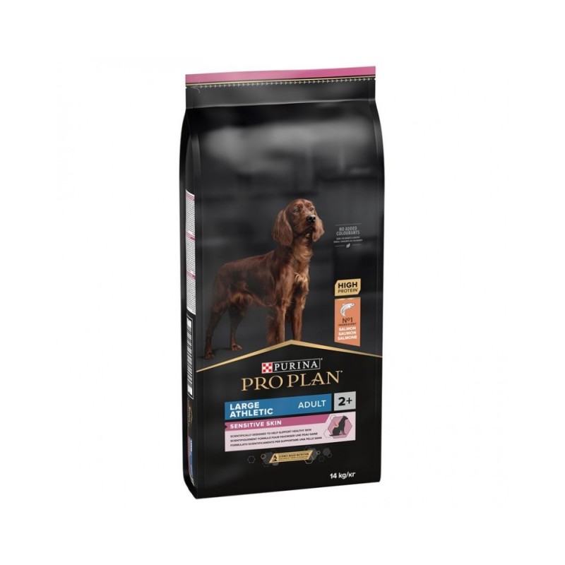Purina Pro Plan Large Adult Athletic Sensitive Skin OptiDerma Salmone e Riso da kg 14 (€ 3,17 / kg)