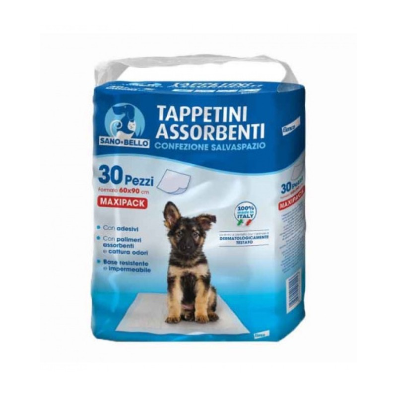 Elanco Sano & Bello Tappetini Assorbenti Per Cani 30 Pezzi 60 x 90 cm