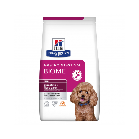 Hill's PRESCRIPTION DIET digestive fibre care Gastrointestinal Biome Mini Alimento per Cani con Pollo da kg 1 