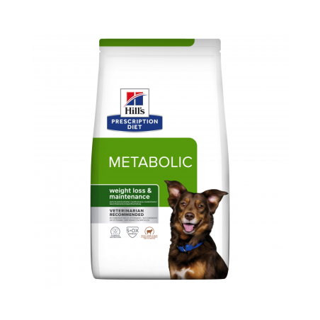 Hill's PRESCRIPTION DIET Metabolic crocchette per cani per la gestione del peso con agnello e riso da kg 12