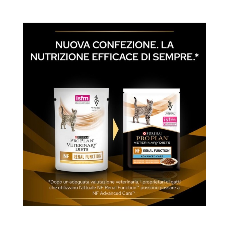 PURINA PRO PLAN VETERINARY DIETS umido gatto NF Renal Function St/Ox in busta con pollo da gr 85