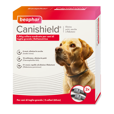 Beaphar Canishield Collare Antiparassitario per Cane Taglia Grande da 65 cm Confezione da 2 collari