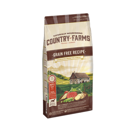 COUNTRY FARMS GRAIN FREE PER CANI ADULTI RICCO IN MANZO DA KG 2,5