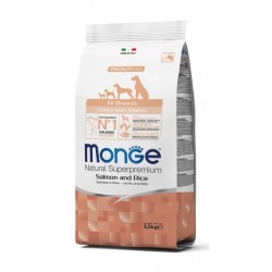 Monge SUPERPREMIUM All Breeds Puppy & Junior Salmone e Riso per cane da 2,5 kg