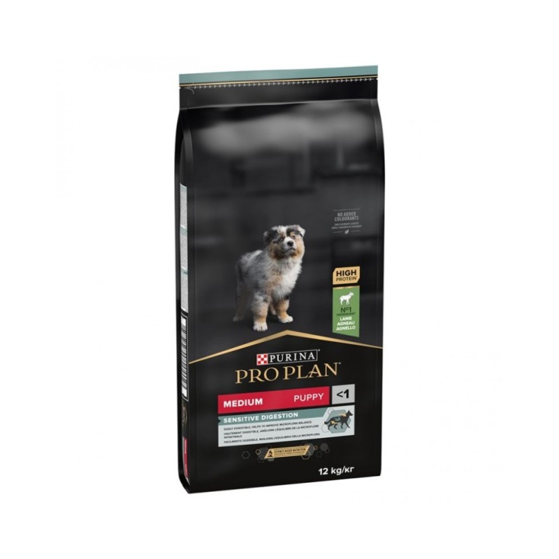 Purina Pro Plan Puppy Medium Digestion da kg 12 Ricco in Agnello per Cuccioli