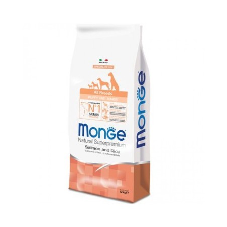 Monge Superpremium All Breeds Puppy & Junior Salmone e Riso per cane da 12 kg 