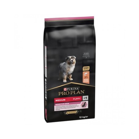 Purina Pro Plan Medium Puppy Sensitive Skin Optiderma Salmone e riso da kg 12 (€ 4,12 / kg)