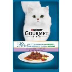 Purina Gourmet Perle Filettini In Salsa Con Verdure Gr.85 con selvaggina e verdure