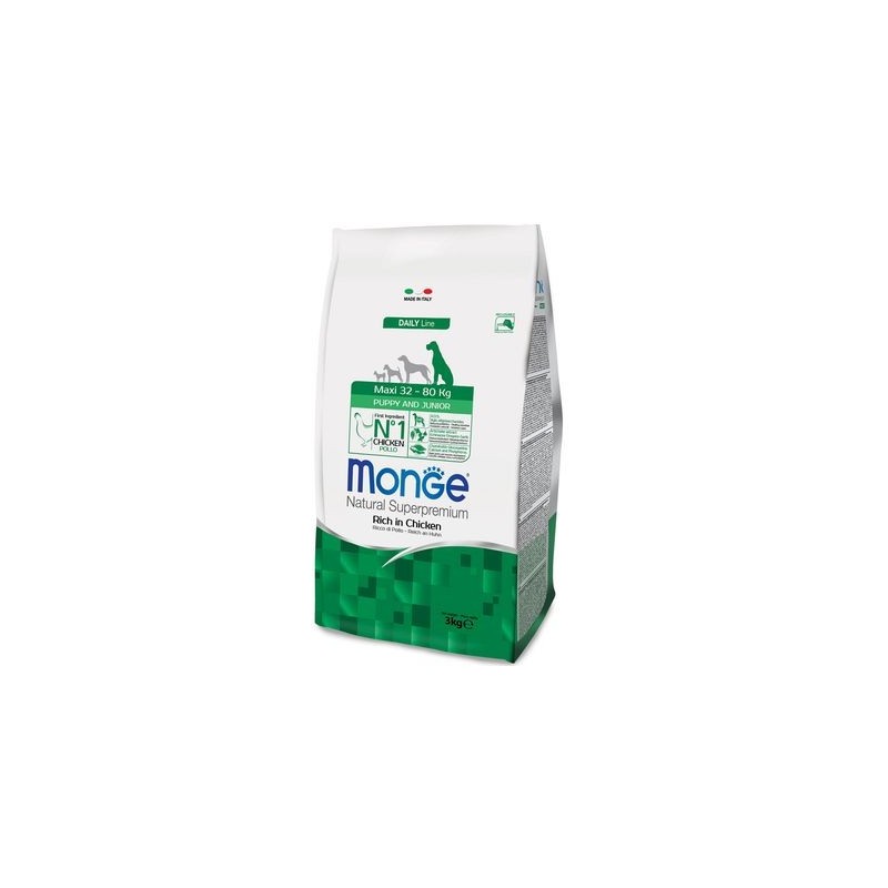 Monge SUPERPREMIUM MAXI Puppy & Junior da 3 kg disp.nel formato da 12 kg € 36,80