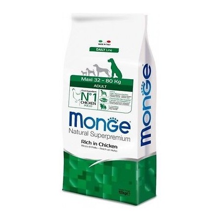 Monge Superpremium Maxi Adult con Pollo da 12 kg Crocchette Cane Taglia Grande