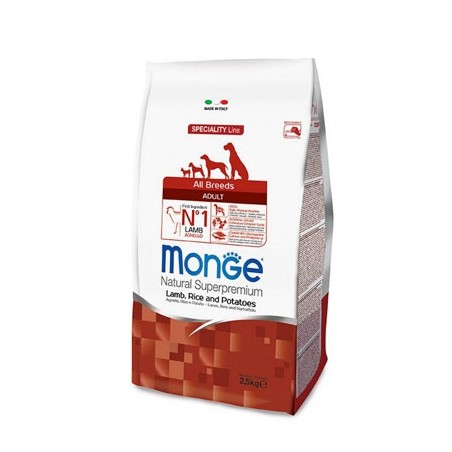 Monge SUPERPREMIUM Adult Agnello con riso e patate da 2,5 kg disp.nel formato 12 kg 