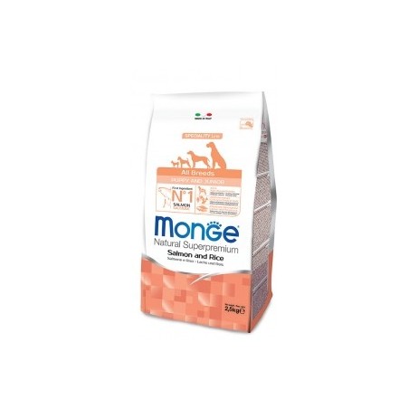 Monge SUPERPREMIUM ALL BREEDS ADULT Salmone e Riso da 2,5 kg cane disp.nel formato 12 kg