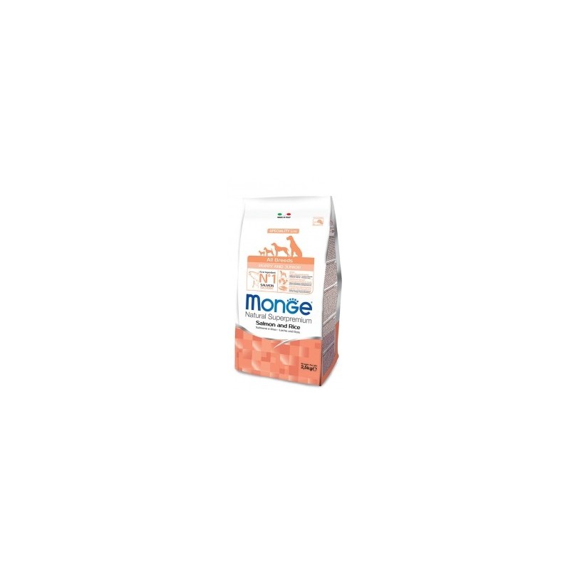 Monge SUPERPREMIUM ALL BREEDS ADULT Salmone e Riso da 2,5 kg cane disp.nel formato 12 kg