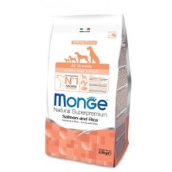 Monge SUPERPREMIUM ALL BREEDS ADULT Salmone e Riso da 2,5 kg cane disp.nel formato 12 kg