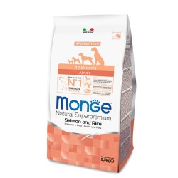 Monge Superpremium All Breeds Adult Salmone e Riso da 12 kg cane ( ex formato da kg 15 )