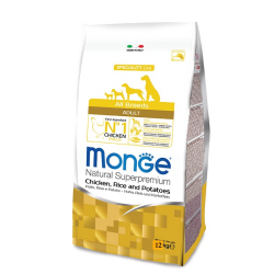 Monge Superpremium All Breeds Adult Pollo con Riso e Patate da 12 kg cane ( ex formato da 15 kg )