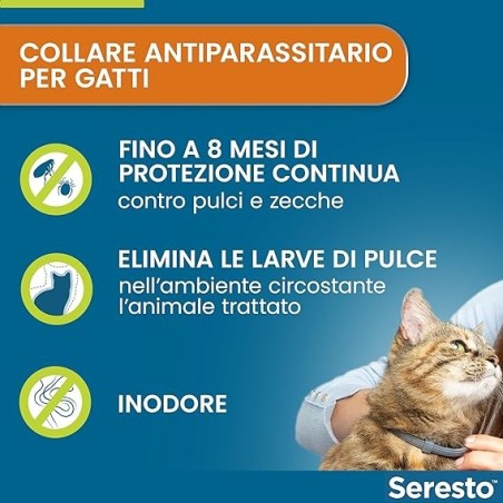 Bayer Elanco Seresto collare per gatti 38 cm collare antiparassitario a partire da 2 CONFEZIONI il prezzo+ sped. scende a € 25,1