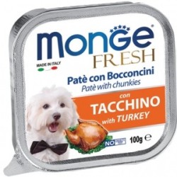 Monge SUPERPREMIUM Fresh Patè e bocconcini con tacchino100 gr