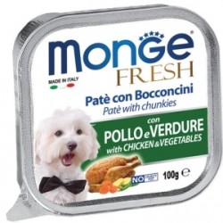 Monge SUPERPREMIUM Fresh Patè e bocconcini con pollo e verdure 100 gr