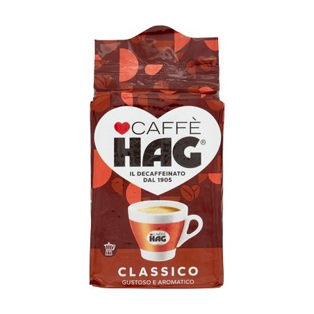 Caffè Hag Classico Decaffeinato 250 g – Selezione Arabica, Gusto Intenso e Delicato