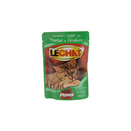 Monge Lechat buste Bocconcini in Salsa con Manzo e Verdure 100 gr