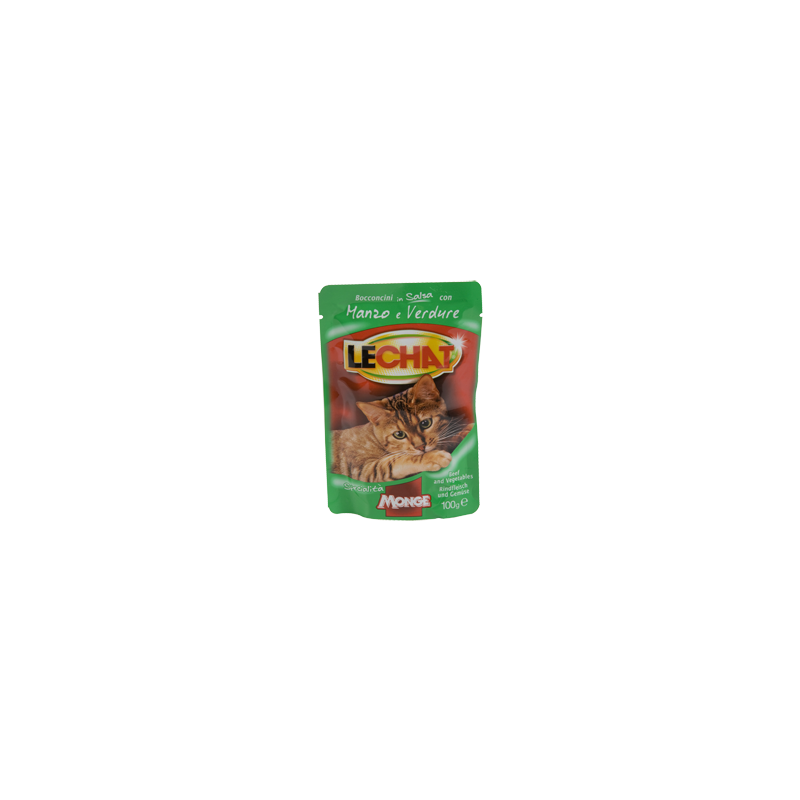 Monge Lechat buste Bocconcini in Salsa con Manzo e Verdure 100 gr