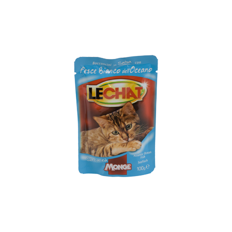 Monge Lechat buste Bocconcini in Salsa con Pesce Bianco dell'Oceano 100 gr