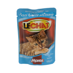 Monge Lechat buste Bocconcini in Salsa con Pesce Bianco dell'Oceano 100 gr