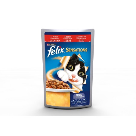Purina Felix Sensations con Manzo in gelatina con Pomodoro