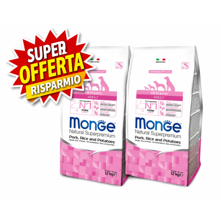 Monge-Superpremium-All-Breeds-monoproteico-Adult-Maiale-Riso-Patate-12Kg-cane