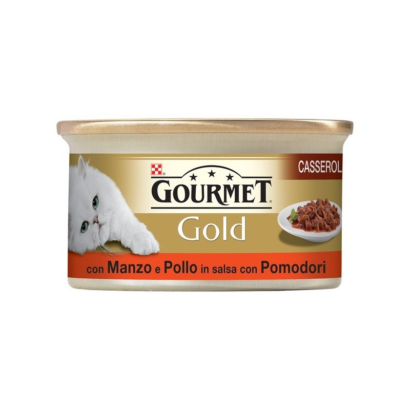 Purina Nestlè Gourmet Gold CASSEROLE CON MANZO E POLLO IN SALSA DI POMODORO 85GR