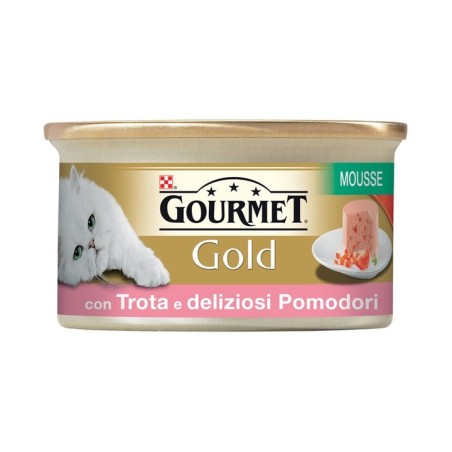 Purina Nestlè Gourmet Gold MOUSSE con TROTA E DELIZIOSI POMODORINI 85gr