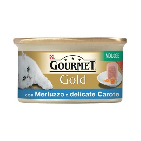 Purina Nestlè Gourmet Gold MOUSSE con MERLUZZO E DELICATE CAROTE 85gr