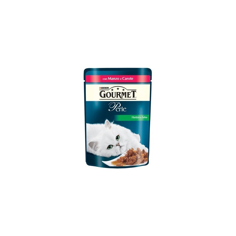 Purina Gourmet Perle Filettini In Salsa Con Verdure Gr.85 con manzo e carote