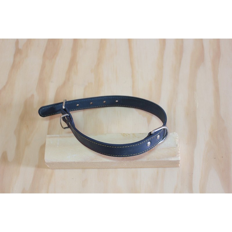 Collare 46x2 cuoio nabuk blu