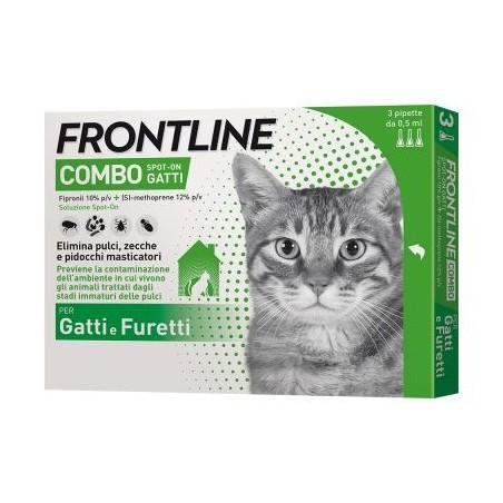 Boehringer Ingelheim Antiparassitario Frontline spot on gatti da 3 pipettente Previene la Contaminazione dell'Ambiete
